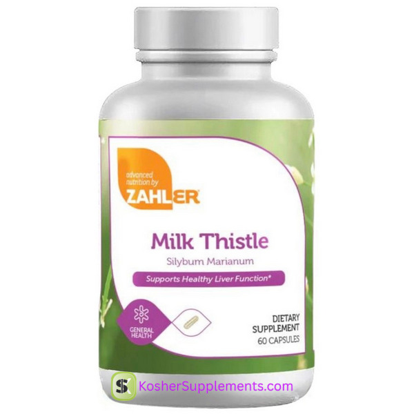 Zahler Milk Thistle 60 Capsules bottle for liver support and detox